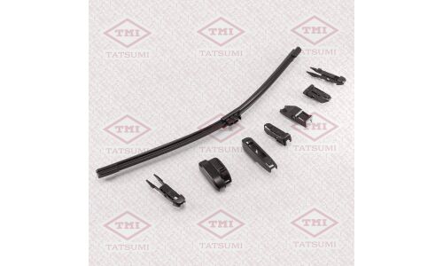 Щетка стеклоочистителя Tatsumi Flat 480мм (19") бескаркасная, всесезонная, со спойлером, для леворульных авто, 10 переходников, 1 шт, арт. TFH1048