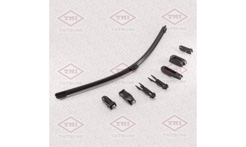 Щетка стеклоочистителя Tatsumi Flat 530мм (21") бескаркасная, всесезонная, со спойлером, для леворульных авто, 10 переходников, 1 шт, арт. TFH1053