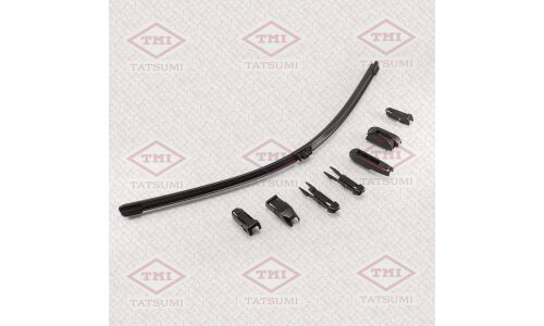 Щетка стеклоочистителя Tatsumi Flat 600мм (24") бескаркасная, всесезонная, со спойлером, для леворульных авто, 10 переходников, 1 шт, арт. TFH1060