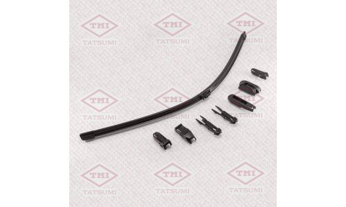 Щетка стеклоочистителя Tatsumi Flat 650мм (26") бескаркасная, всесезонная, со спойлером, для леворульных авто, 10 переходников, 1 шт, арт. TFH1065
