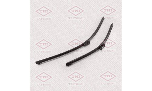 Щётка стеклоочистителя Tatsumi 650мм (26") + 500мм (20") бескаркасная, всесезонная, со спойлером, для леворульных авто, крепление Push Button, комплект 2 шт, арт. TFK6550Q