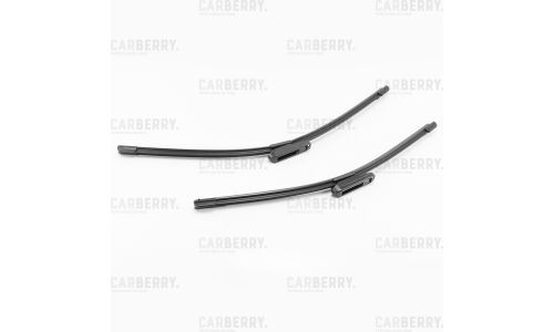 Щётки стеклоочистителя Carberry 550мм (22") + 480мм (19") бескаркасные, всесезонные, со спойлером, для леворульных авто, крепление Bayonet, комплект 2 шт, арт. 27CA101