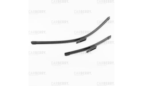 Щётки стеклоочистителя Carberry 650мм (26") + 350мм (14") бескаркасные, всесезонные, со спойлером, для леворульных авто, крепление Bayonet, комплект 2 шт, арт. 27CA110