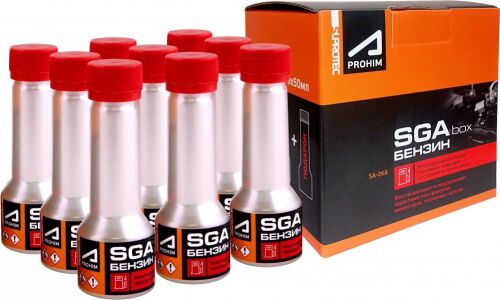 Присадка в топливо Suprotec Aprohim SGA Box SA-268, для бензиновых двигателей, снижает расход, повышает мощность и приеместость, флакон 9x50мл, арт. 123292