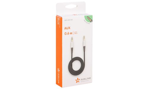Аудиокабель AUX Airline, для подключения к автомагнитоле, mini jack 3.5 (M) – mini jack 3.5 (M), длина 60см, арт. ACH-AUX-60