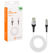 Кабель для мобильных устройств Airline, Soft-Touch, с USB на MicroUSB, 1м, белый, арт. ACH-C-45