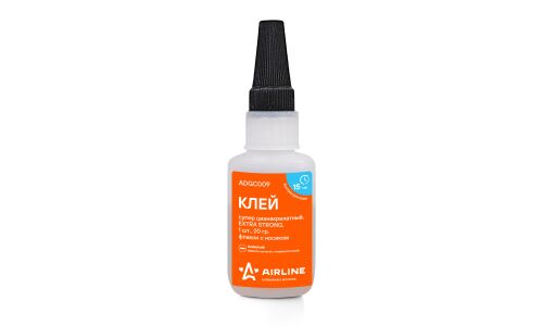 Клей моментальный Airline Extra Strong, цианоакрилатный, многоцелевой, флакон 20г, арт. ADGC009