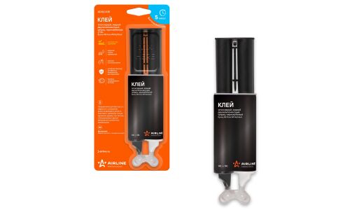 Клей эпоксидный Airline Epoxy AB Glue, многоцелевой, двухкомпонентный, серый, шприц 2x14г, арт. ADGC005
