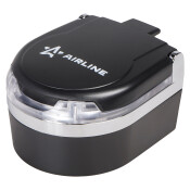 Пепельница овальная с автоматической подсветкой, цвет черный/хром AIRLINE, арт. ADAC002