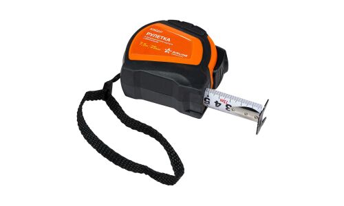 Рулетка в прорезиненном корпусе с фиксатором 7,5м х 25мм AIRLINE, арт. ATBQ017