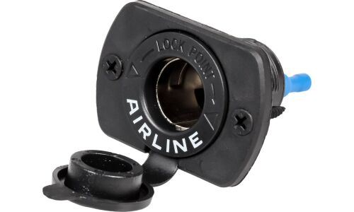 Гнездо прикуривателя Airline, 12/24В, встраиваемая, чёрное, влагозащитное, арт. AEBJ201