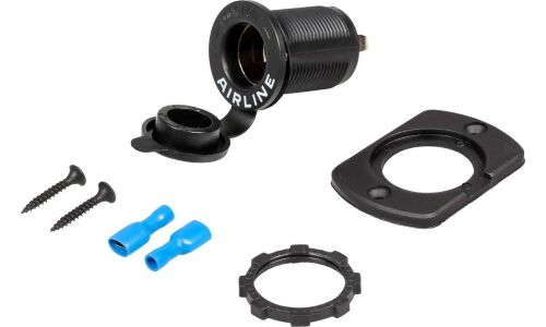 Гнездо прикуривателя Airline, 12/24В, встраиваемая, чёрное, влагозащитное, арт. AEBJ201