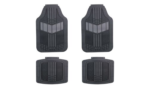 Коврики универсальные Airline, для переднего и заднего ряда, ПВХ, черно-серый цвет, 4шт