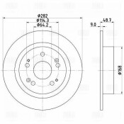 Диск тормозной Trialli, задний, правый/левый, для Honda Accord, 1 шт, арт. DF 230106
