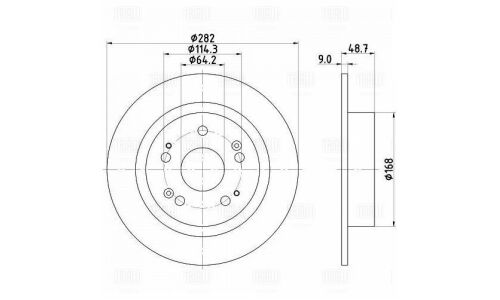 Диск тормозной Trialli, задний, правый/левый, для Honda Accord, 1 шт, арт. DF 230106