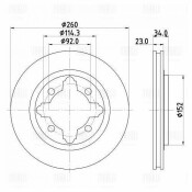 Диск тормозной Trialli, передний, правый/левый, для Honda Civic / Accord, 1 шт, арт. DF 230104