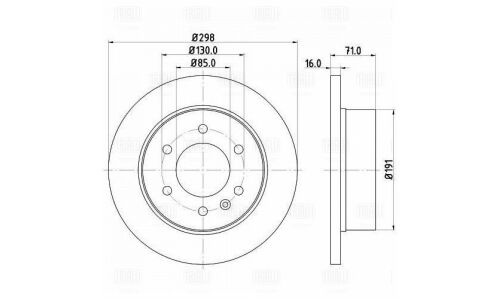 Диск тормозной Trialli, задний, правый/левый, для Mercedes-Benz Sprinter, Volkswagen Crafter, 1 шт, арт. DF 155104