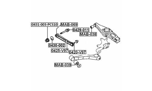 Гайка (10 шт. в упаковке) | прав/лев Febest, арт. 0431-003-PCS10
