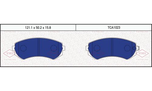 Колодки тормозные дисковые Tatsumi, передние, комплект на ось (4 шт), арт. TCA1023