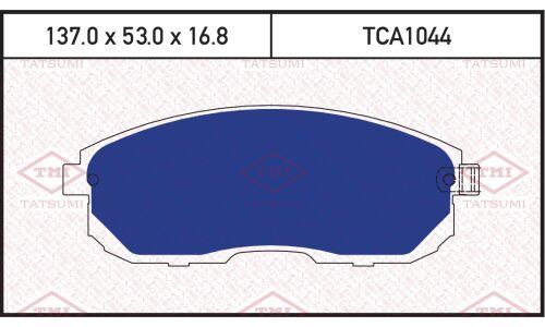 Колодки тормозные дисковые Tatsumi, передние, комплект на ось (4 шт), арт. TCA1044