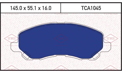 Колодки тормозные дисковые Tatsumi, передние, комплект на ось (4 шт), арт. TCA1045