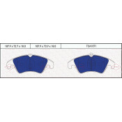 Колодки тормозные дисковые Tatsumi, передние, комплект на ось (4 шт), арт. TCA1071