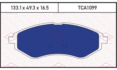 Колодки тормозные дисковые Tatsumi, передние, комплект на ось (4 шт), арт. TCA1099