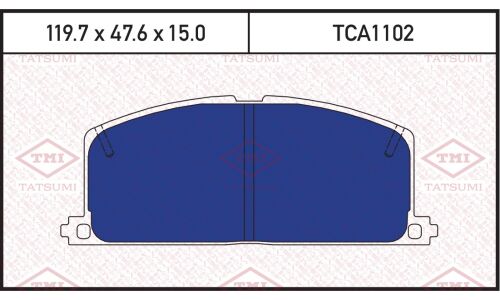 Колодки тормозные дисковые Tatsumi, передние, комплект на ось (4 шт), арт. TCA1102