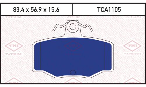 Колодки тормозные дисковые Tatsumi, задние, комплект на ось (4 шт), арт. TCA1105