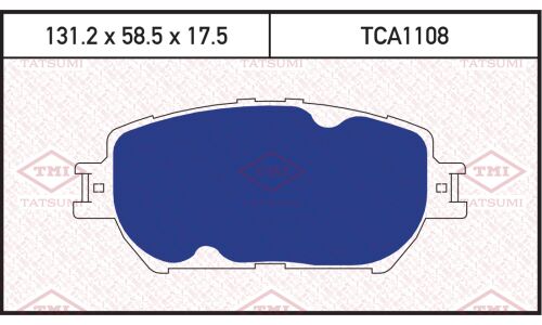 Колодки тормозные дисковые Tatsumi, передние, комплект на ось (4 шт), арт. TCA1108