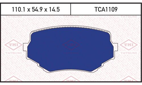 Колодки тормозные дисковые Tatsumi, передние, комплект на ось (4 шт), арт. TCA1109