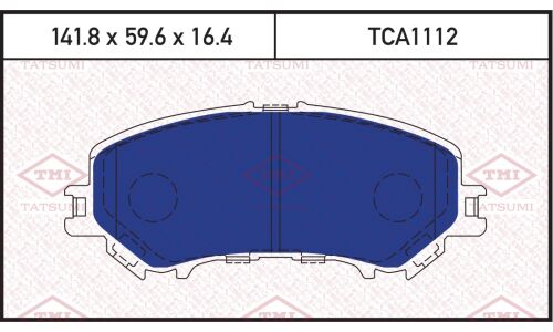 Колодки тормозные дисковые Tatsumi, передние, комплект на ось (4 шт), арт. TCA1112