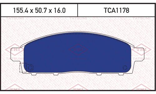 Колодки тормозные дисковые Tatsumi, передние, комплект на ось (4 шт), арт. TCA1178