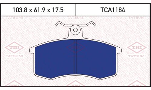 Колодки тормозные дисковые Tatsumi, передние, комплект на ось (4 шт), арт. TCA1184