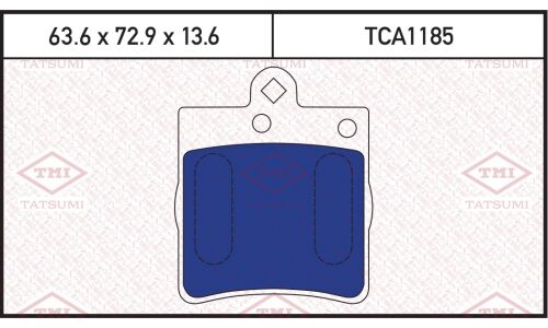 Колодки тормозные дисковые Tatsumi, задние, комплект на ось (4 шт), арт. TCA1185