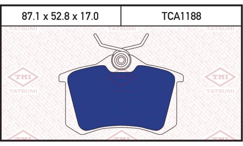 Колодки тормозные дисковые Tatsumi, задние, комплект на ось (4 шт), арт. TCA1188