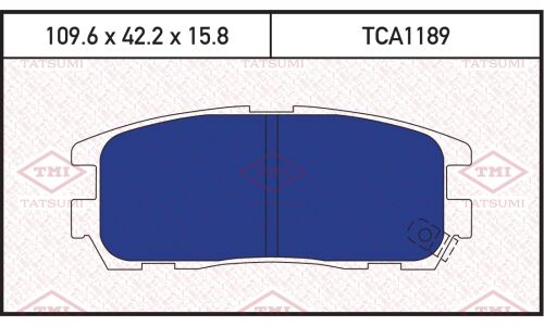 Колодки тормозные дисковые Tatsumi, задние, комплект на ось (4 шт), арт. TCA1189