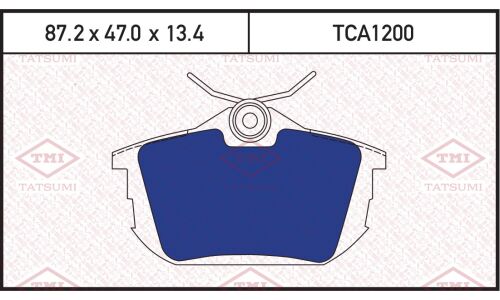 Колодки тормозные дисковые Tatsumi, задние, комплект на ось (4 шт), арт. TCA1200