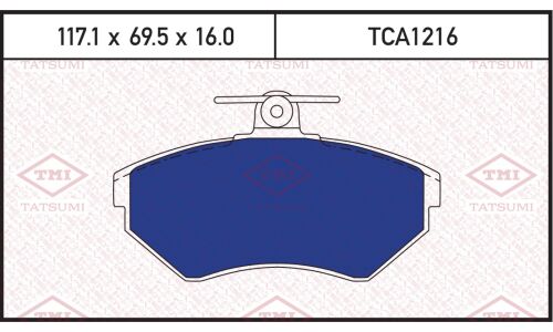 Колодки тормозные дисковые Tatsumi, передние, комплект на ось (4 шт), арт. TCA1216