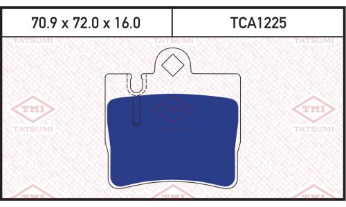 Колодки тормозные дисковые Tatsumi, задние, комплект на ось (4 шт), арт. TCA1225