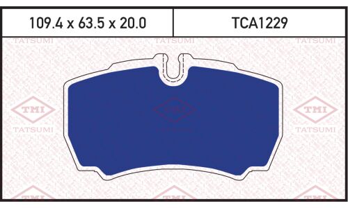Колодки тормозные дисковые Tatsumi, задние, комплект на ось (4 шт), арт. TCA1229