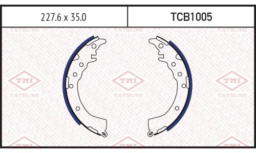 Колодки тормозные барабанные Tatsumi, комплект на ось (4 шт), арт. TCB1005