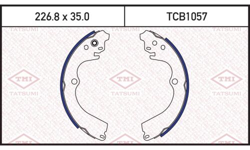 Колодки тормозные барабанные Tatsumi, комплект на ось (4 шт), арт. TCB1057