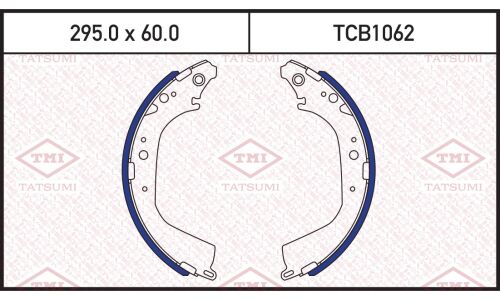Колодки тормозные барабанные Tatsumi, комплект на ось (4 шт), арт. TCB1062