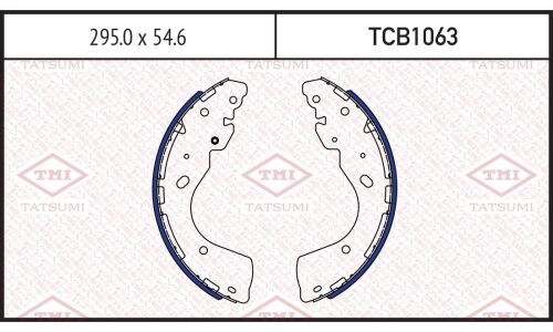 Колодки тормозные барабанные Tatsumi, комплект на ось (4 шт), арт. TCB1063