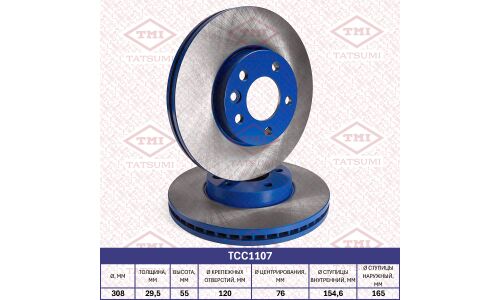 Диск тормозной Tatsumi, передний, арт. TCC1107