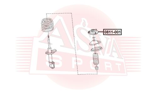 ОПОРА ПЕРЕДНЕГО АМОРТИЗАТОРА Asva, арт. 0811-001