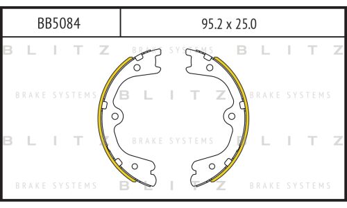 Колодки тормозные барабанные Blitz, комплект на ось (4 шт), арт. BB5084