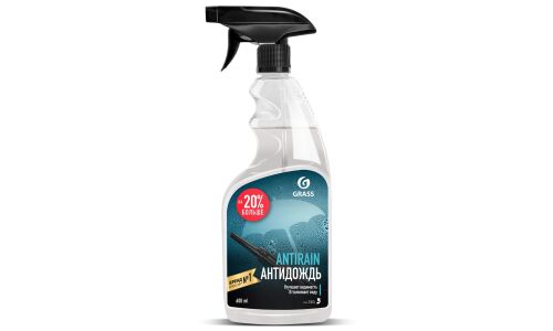Антидождь Grass Antirain, для стёкол, зеркал и фар, бутылка с триггером 600мл, арт. 110401