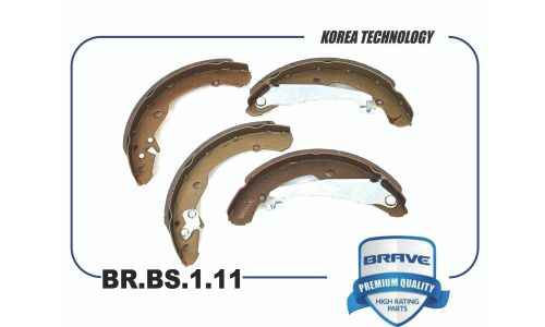 Колодки тормозные барабанные Brave, комплект на ось (4 шт), арт. BR.BS.1.11